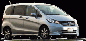 Berbagai pilihan warna mobil "multipurpose vehicle" (MPV) Honda Freed.
